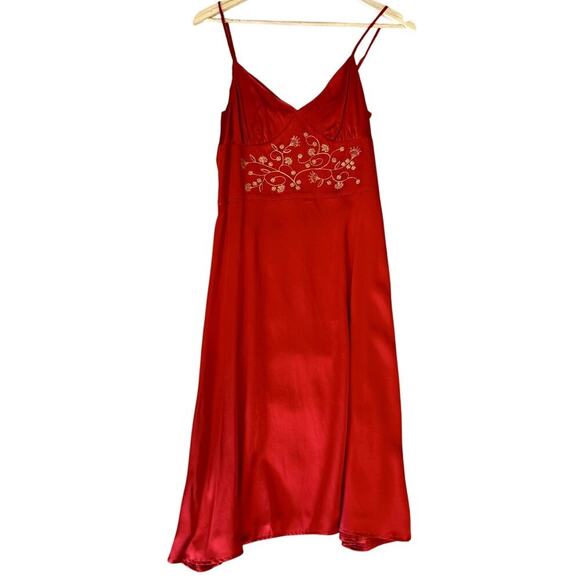 100% Silk Red To The Max Dress Women's Size 8 - Picture 1 of 7
